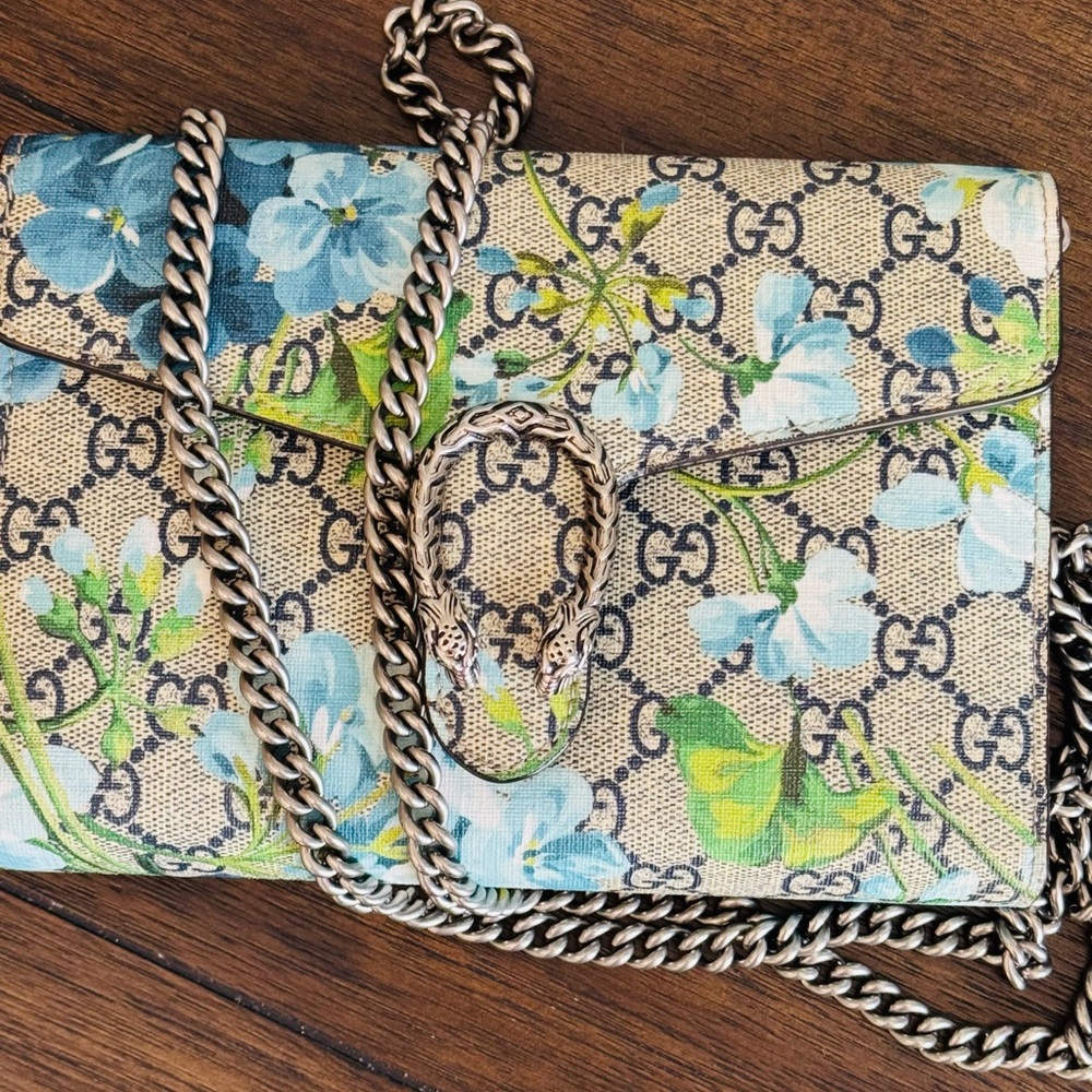 Gucci Floral GG Dionysus Crossbody in Blue and Green
